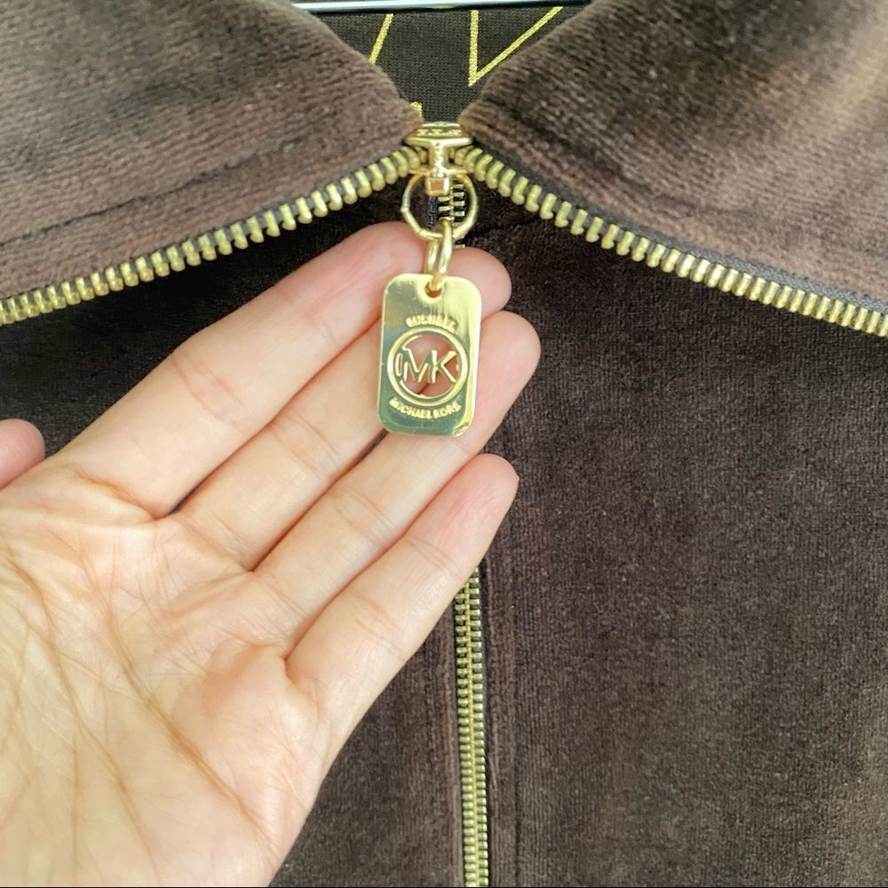 Michael Kors | Brown Velour Jacket, Size M - Picture 8 of 9